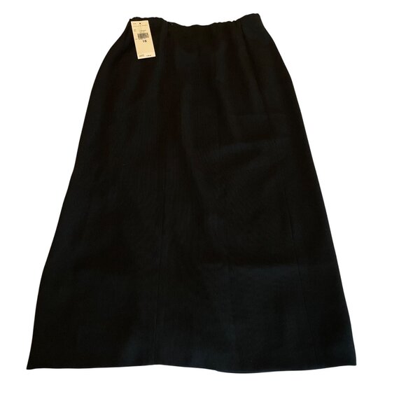 Garfield & Marks Womens Black Front Slit Ribbed Skirt Size 16 Made In USA - Picture 2 of 11